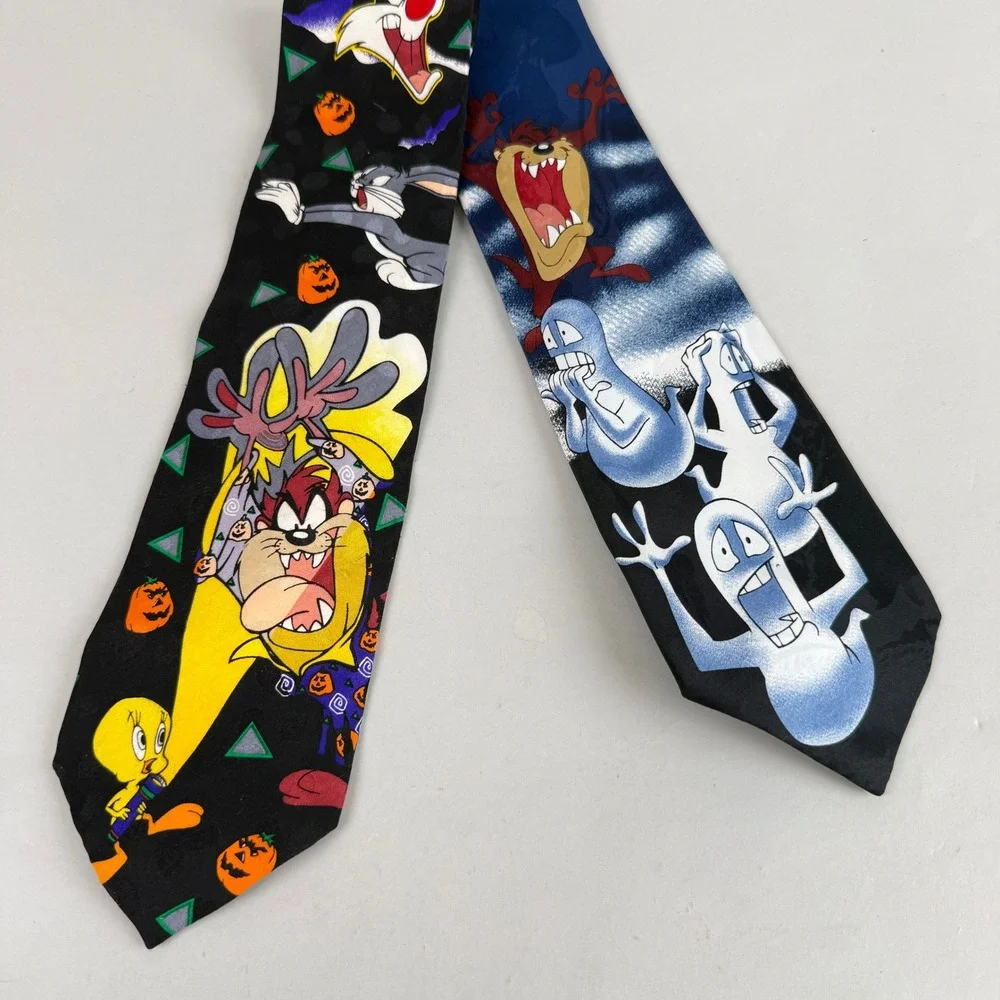 Halloween Tasmanian Devil Neckties Mens Vintage 1995 Halloween‎ Ghosts